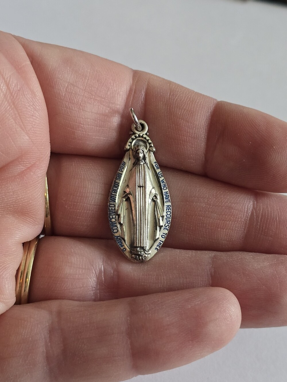 Vintage Creed Pendant sterling silver Miraculous Medal 925 Catholic - Picture 2 of 10